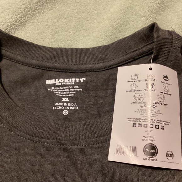 NWT Hello Kitty and Friends t-shirt, grey, size XL - Picture 5 of 6